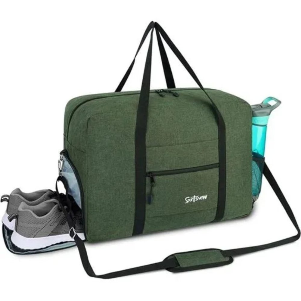 New Travel Duffel Bag for Men and Women Lightweight 2-Army Green Gym Bag Carryon